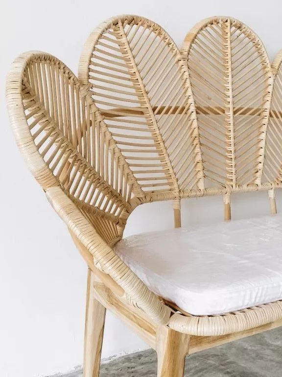 Afaf Flower Rattan Double Seater