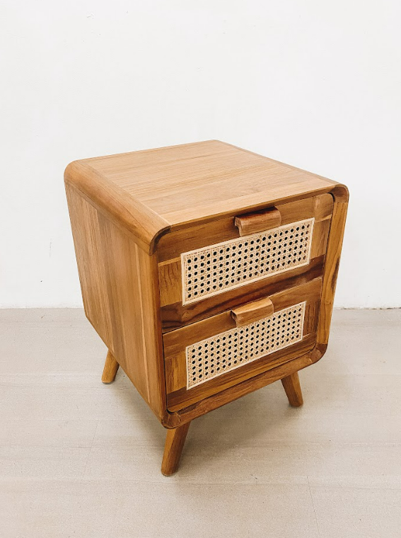 Dhamar Drawer Teak Side Table