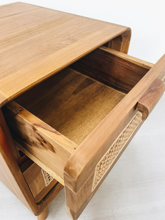 Dhamar Drawer Teak Side Table