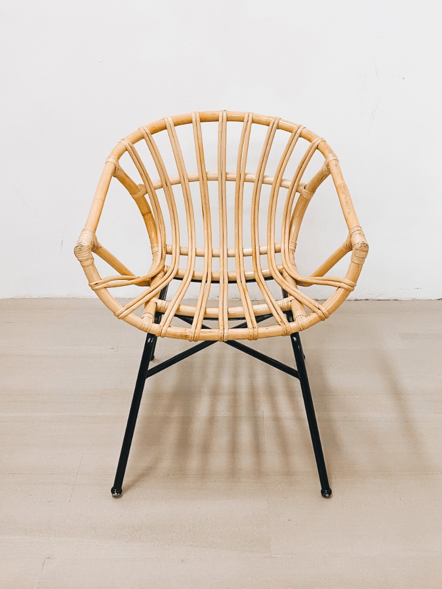Moss Rattan Single Chair