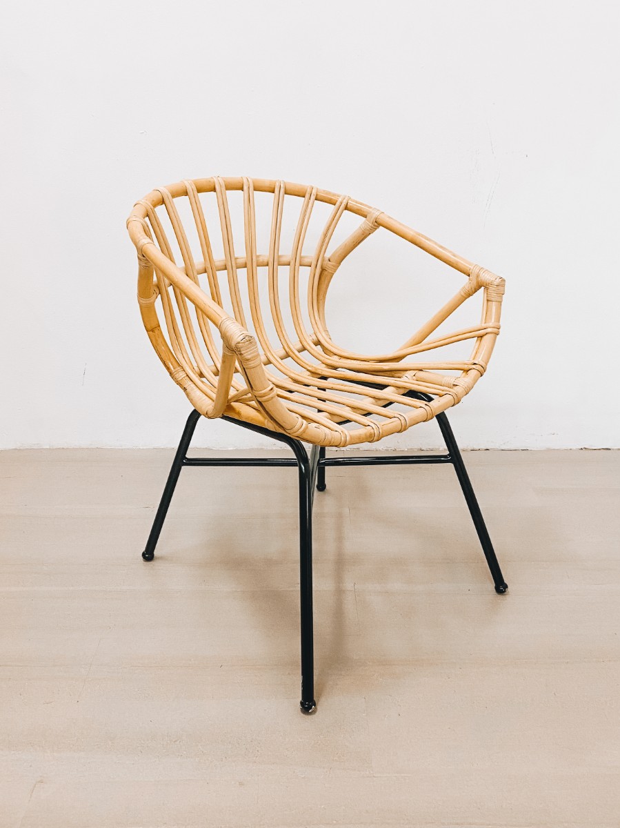 Moss Rattan Single Chair