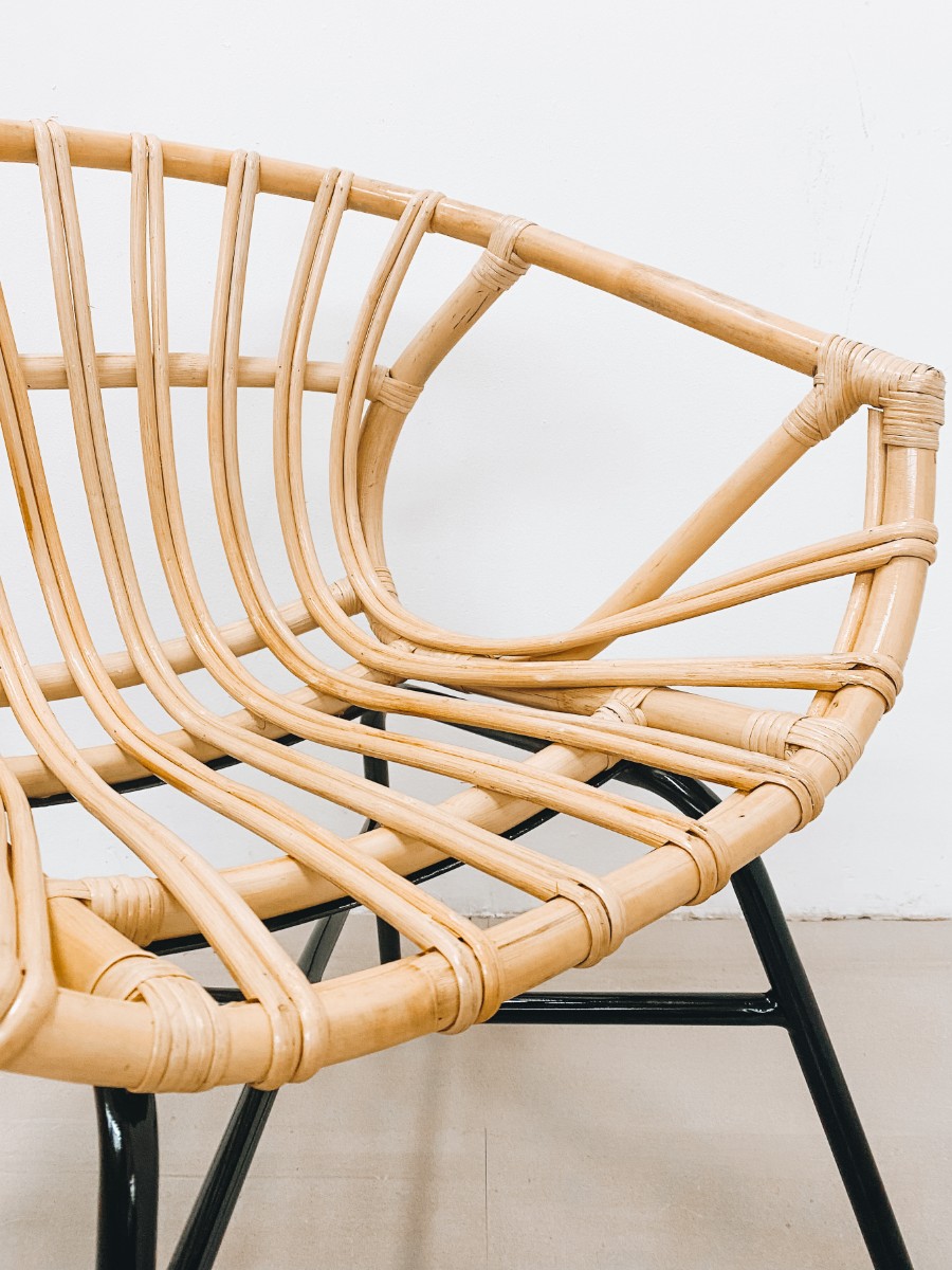 Moss Rattan Single Chair