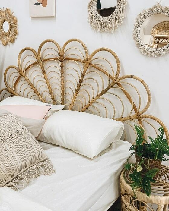 Rattan flower headboard sales