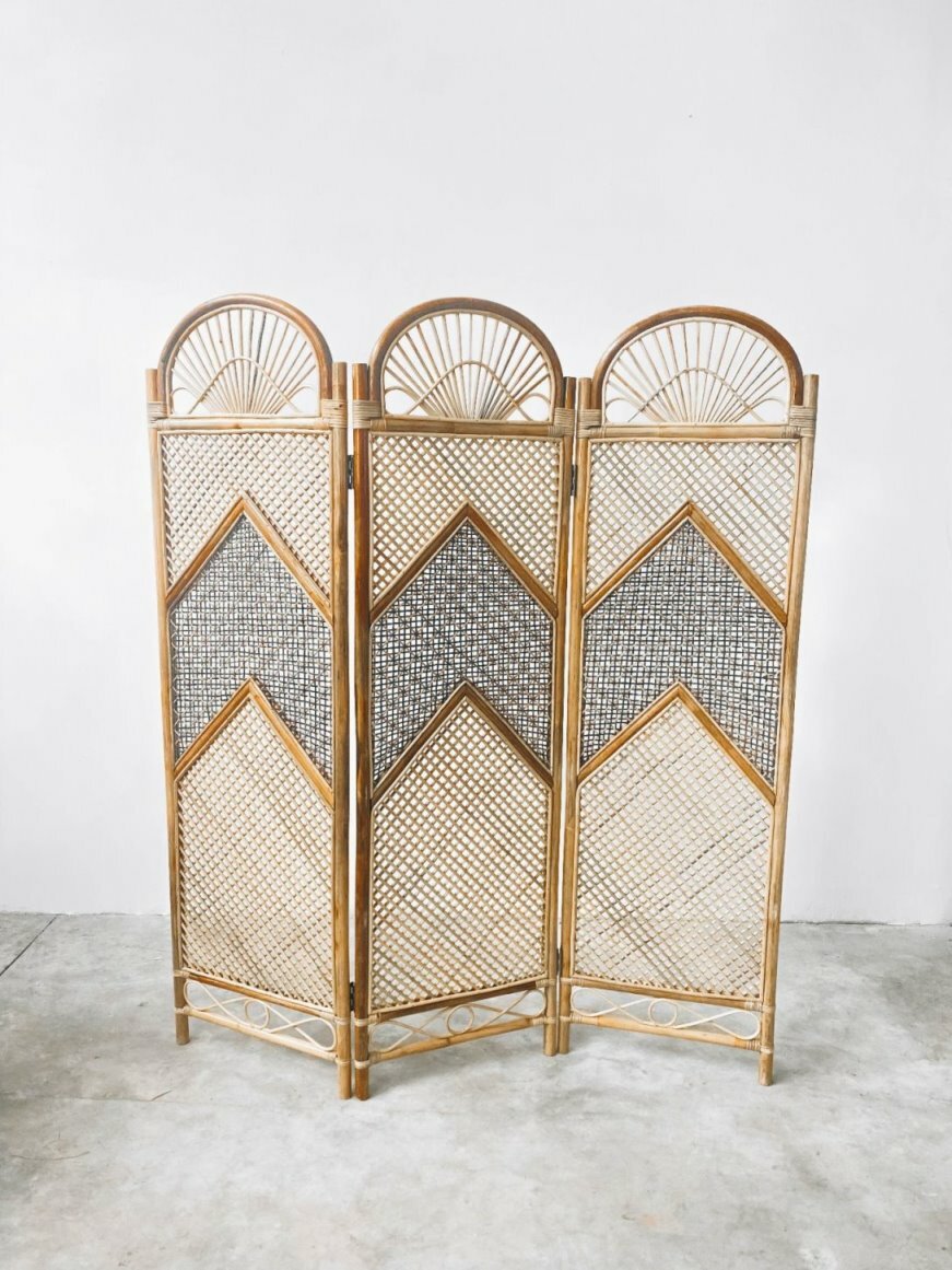 Vintage 2 Rattan Partition / Screen Divider - Booming Plus