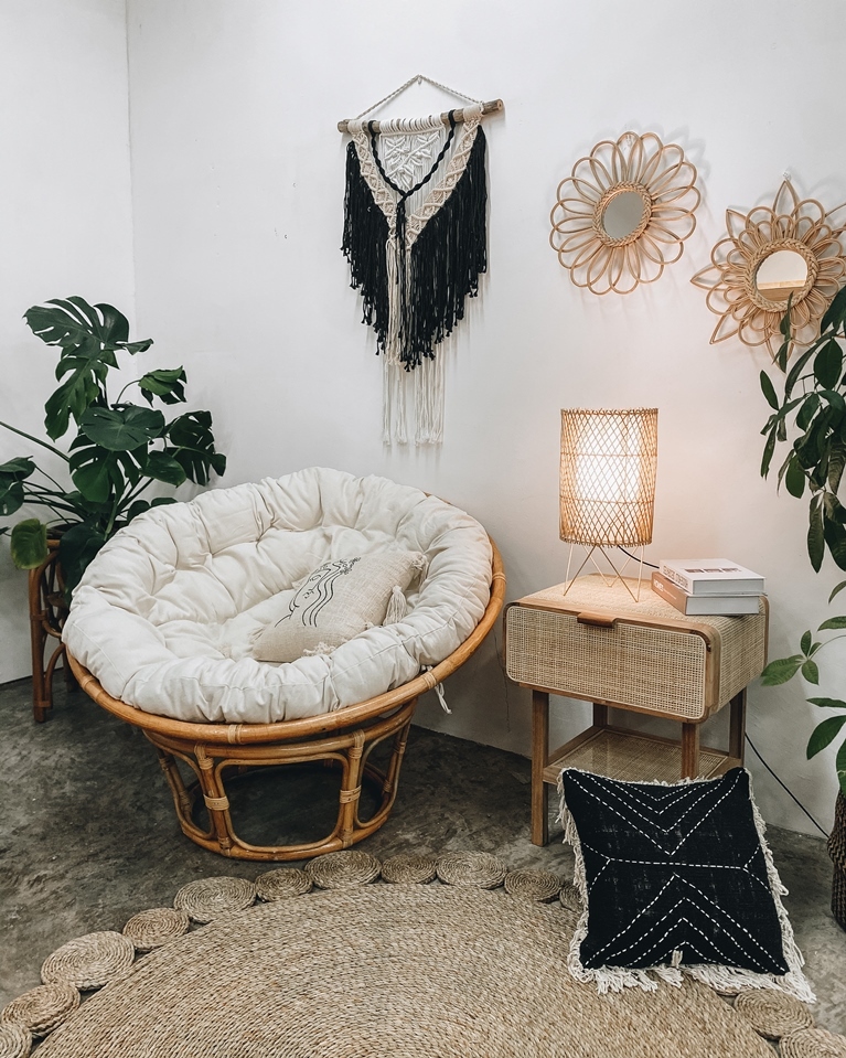 Edina Rattan Side Table Lamp