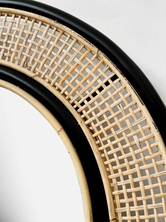 Black Estuari Rattan Mirror