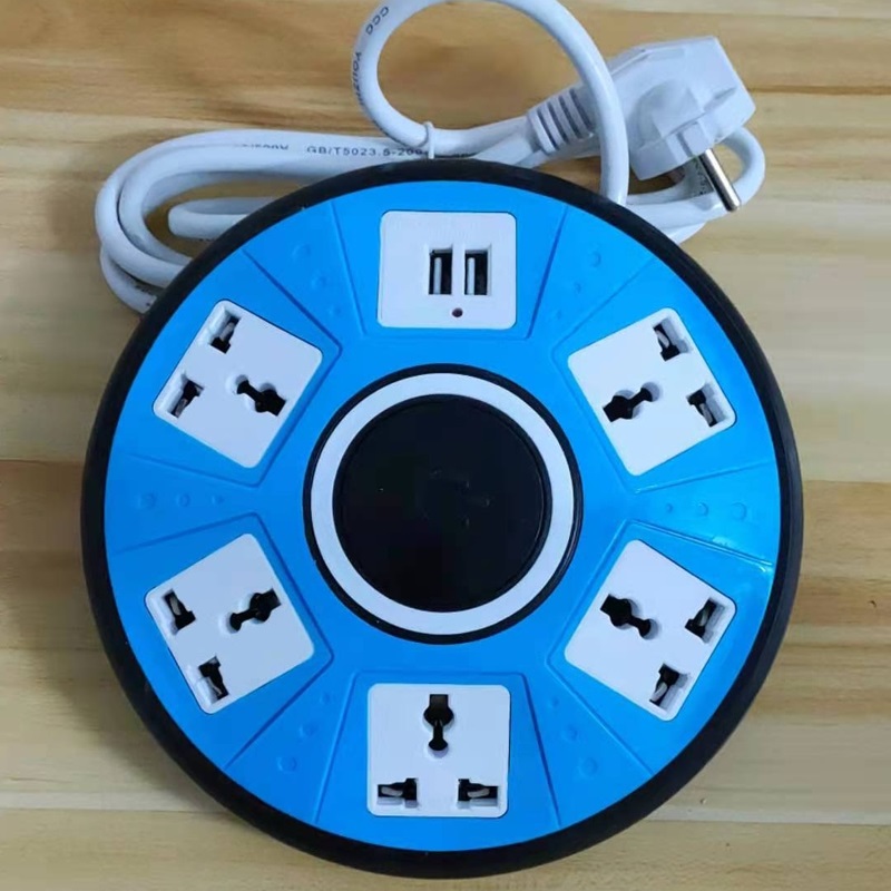 High Quality universal 3 4 5 6 gang extension cable wire plug socket with USB