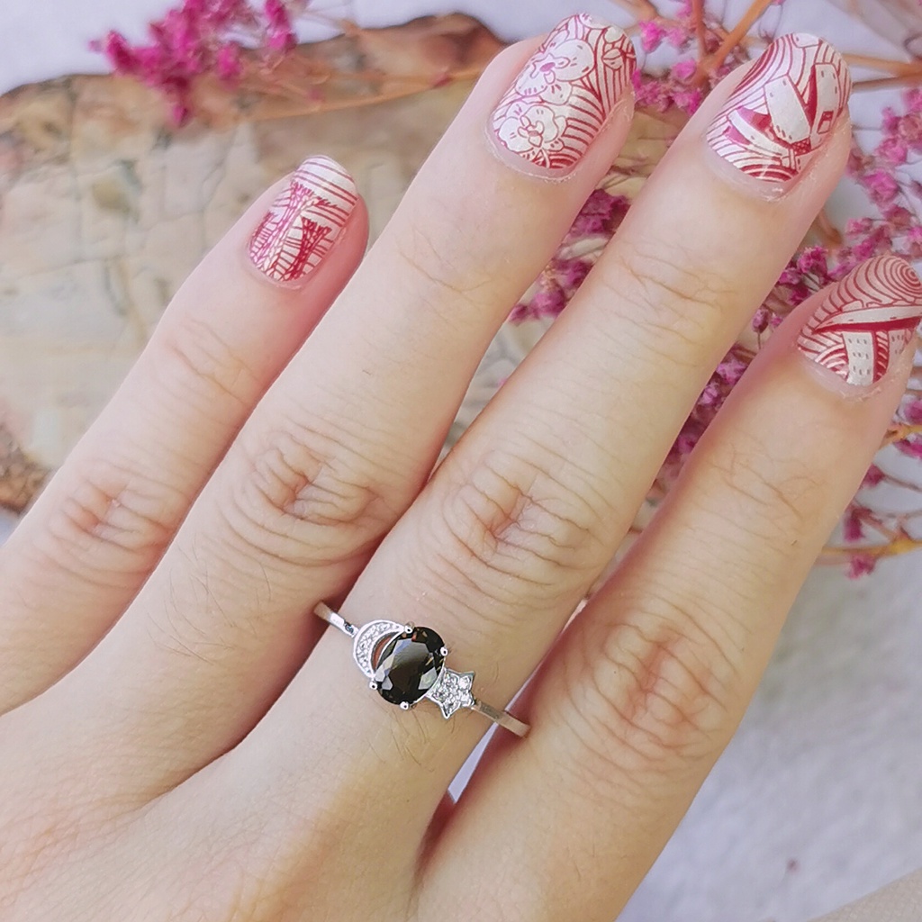 Smokey Quartz , Clear Quartz Ribbon / Star / Moon Rings