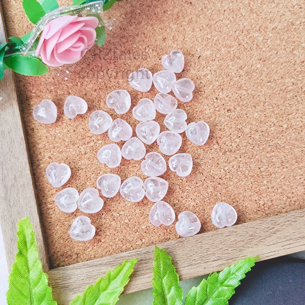 Icy Grade Mini Rose Quartz Puffy Hearts DIY