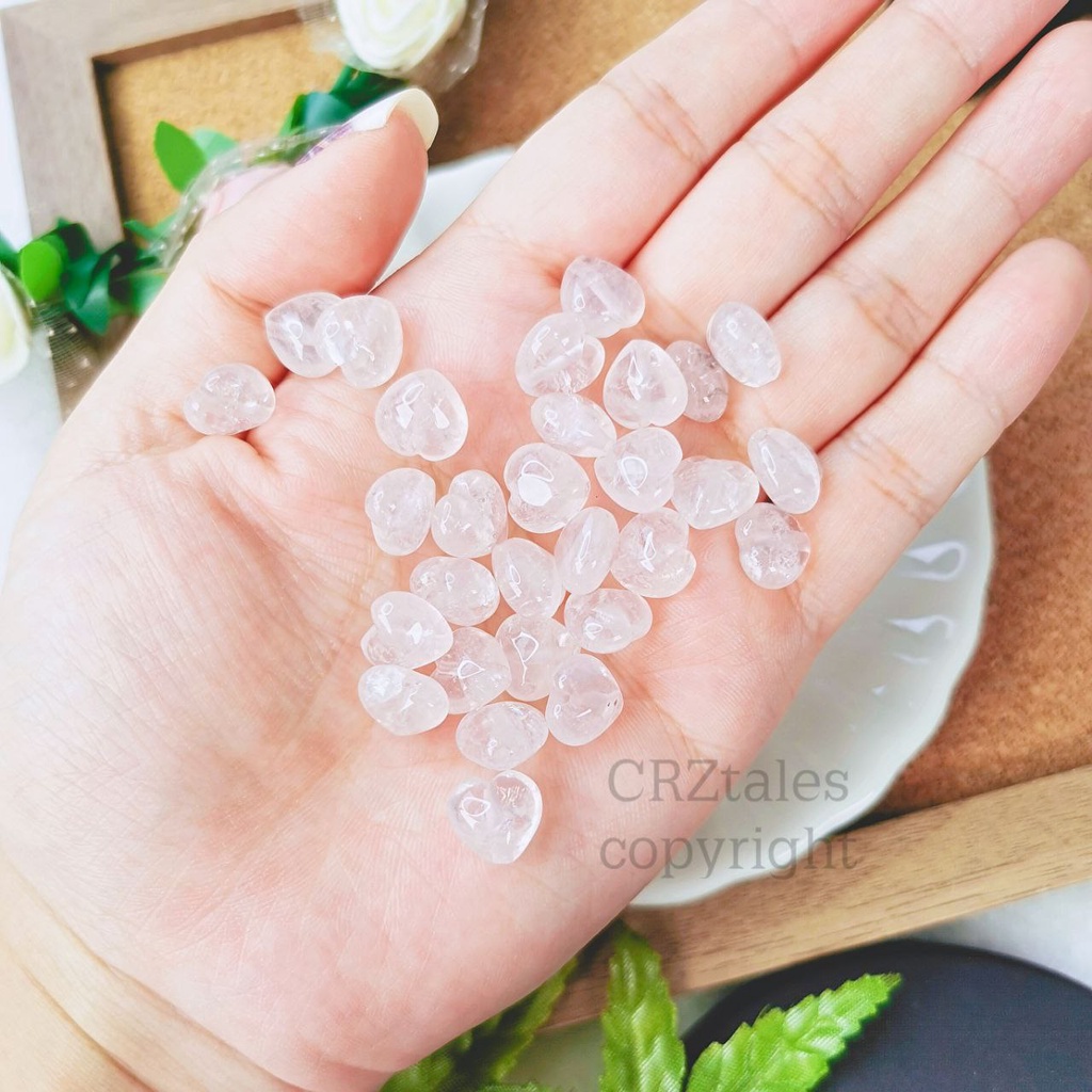 Icy Grade Mini Rose Quartz Puffy Hearts DIY