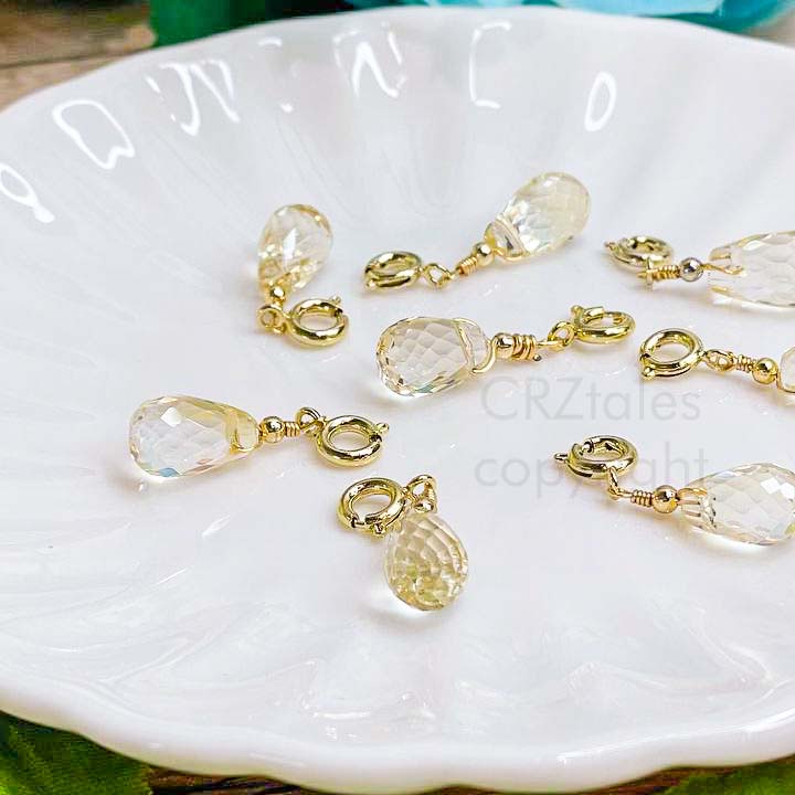 Citrine Faceted Teardrop Charmie 