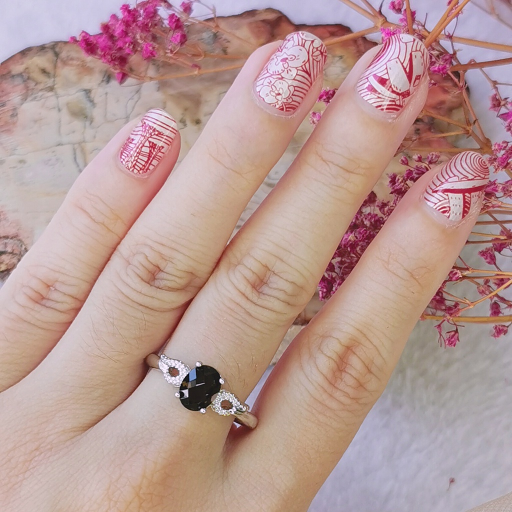 Smokey Quartz , Clear Quartz Ribbon / Star / Moon Rings