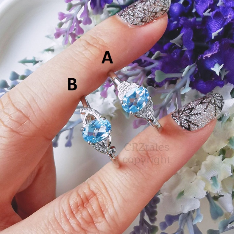<<SG Seller>> CRZtales Pink Topaz, Blue Topaz, Peridot, Amethyst Rings #CRZRING