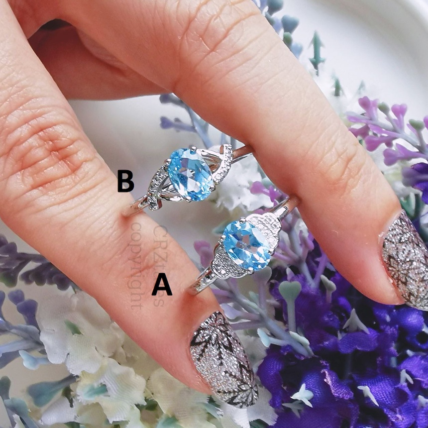 <<SG Seller>> CRZtales Pink Topaz, Blue Topaz, Peridot, Amethyst Rings #CRZRING