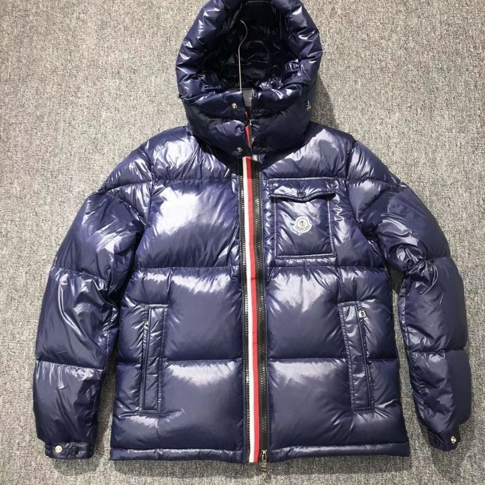 MONTCLA モンクレール防水ナイロン  スタンド カラーロゴ フーディー フルジップ ダウン ジャケット
