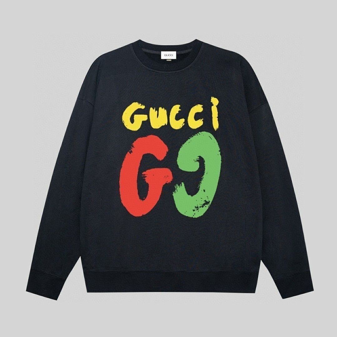 GUCCI  パーカー 長袖  ファッション　丸襟  人気　カジュアル　グーチロゴプリント　男女兼用