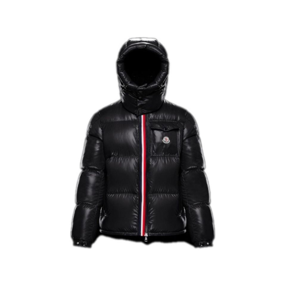 MONTCLA モンクレール防水ナイロン  スタンド カラーロゴ フーディー フルジップ ダウン ジャケット