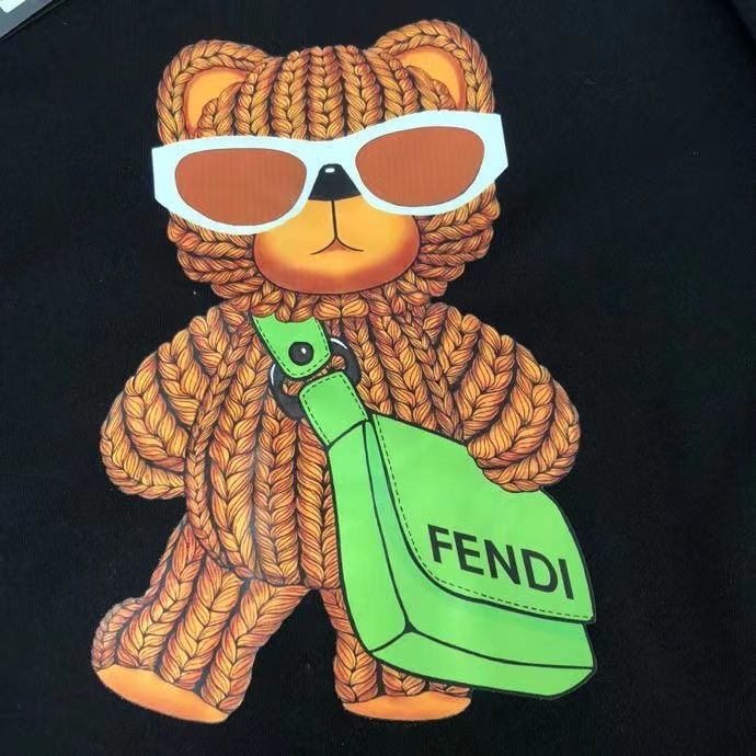 FENDI パーカー フェンディ 可愛い クマプレント図案 丸首 通勤 通学 秋冬服 男女兼用
