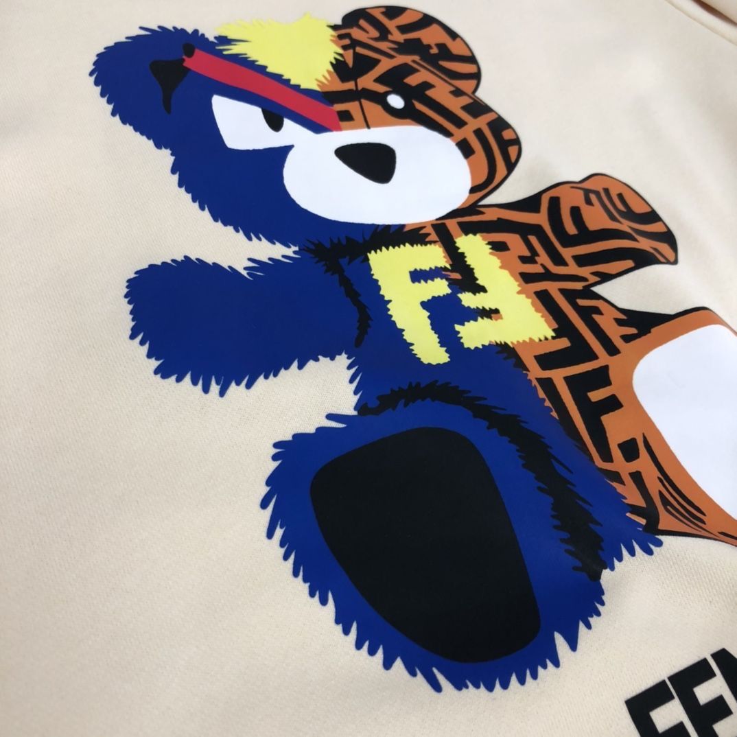 FENDI  パーカー フェンディ 可愛い クマプレント図案 丸首 通勤 通学 春秋冬服 男女兼用