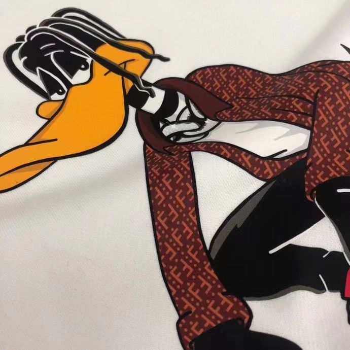 FENDI  パーカー フェンディ 可愛い ドナルドダックプレント 丸首 通勤 通学 春秋冬服 男女兼用