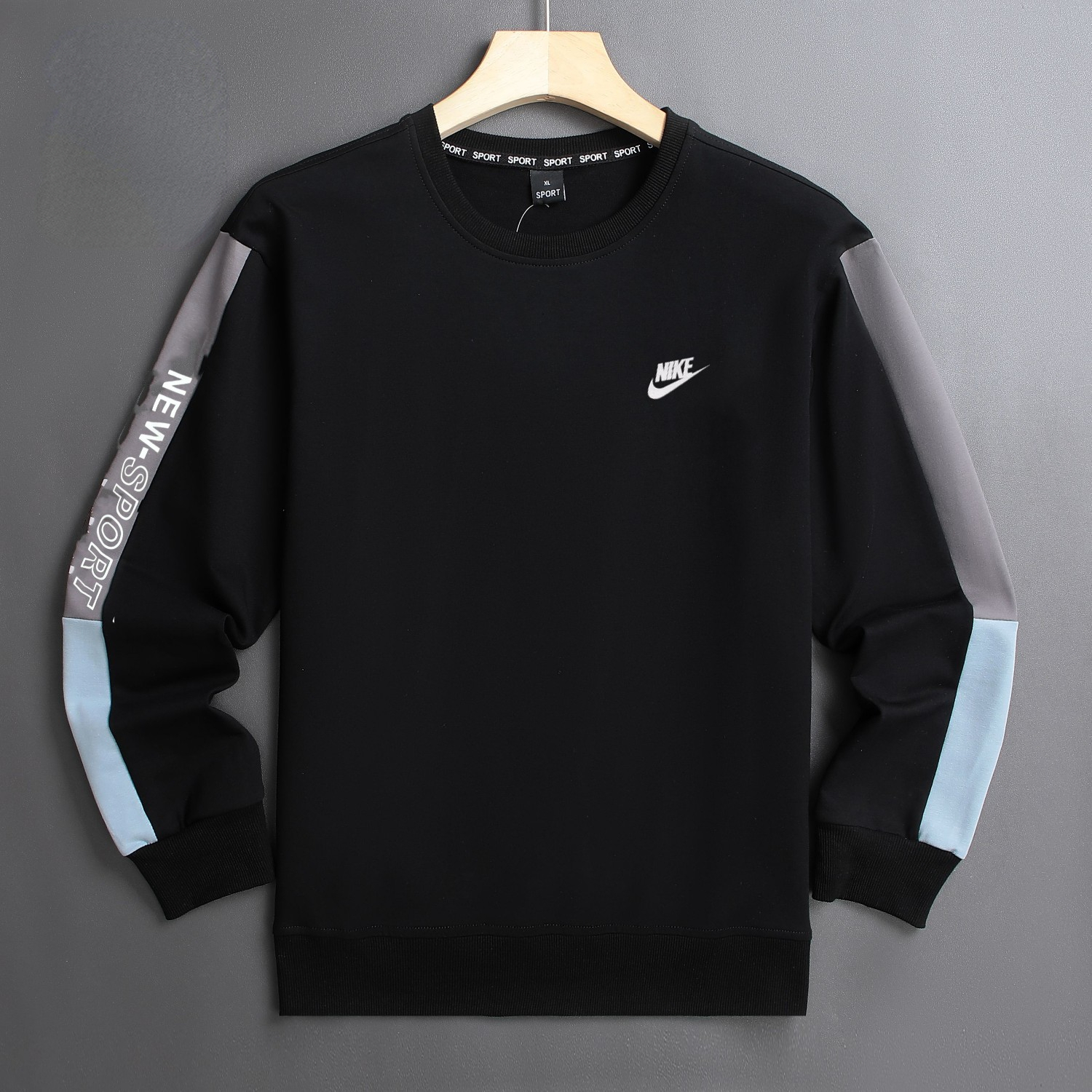 NIKE ADIDDS 2024秋 メンズスウェット クル 260g ブラック ダークグレー ライトグレー ブルー XL-5XL