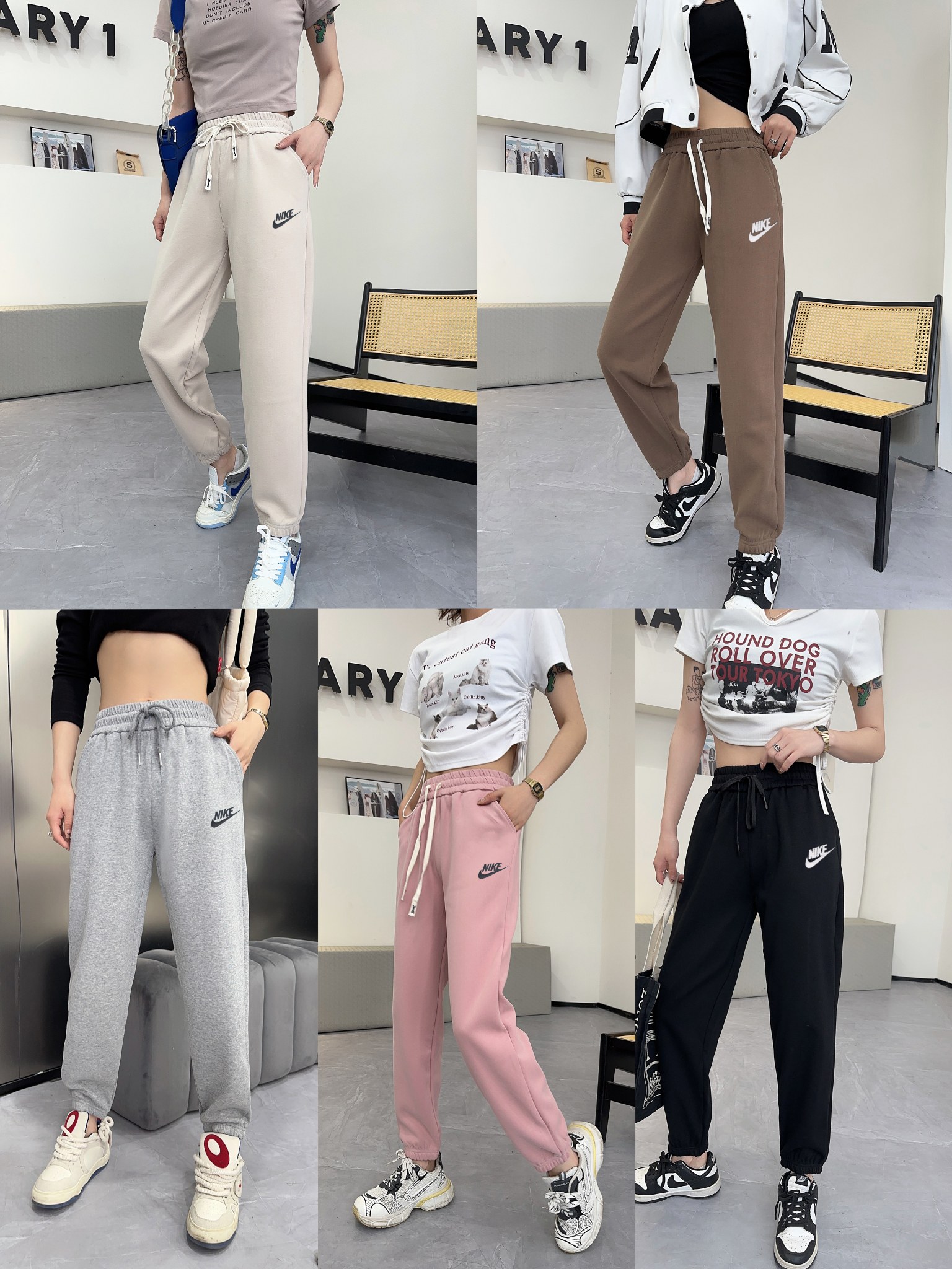 NIKE ADIDDS 2024秋 レディース ズボン 360g ブラック ベージュ ブラウン ピンク グレー  L-3XL