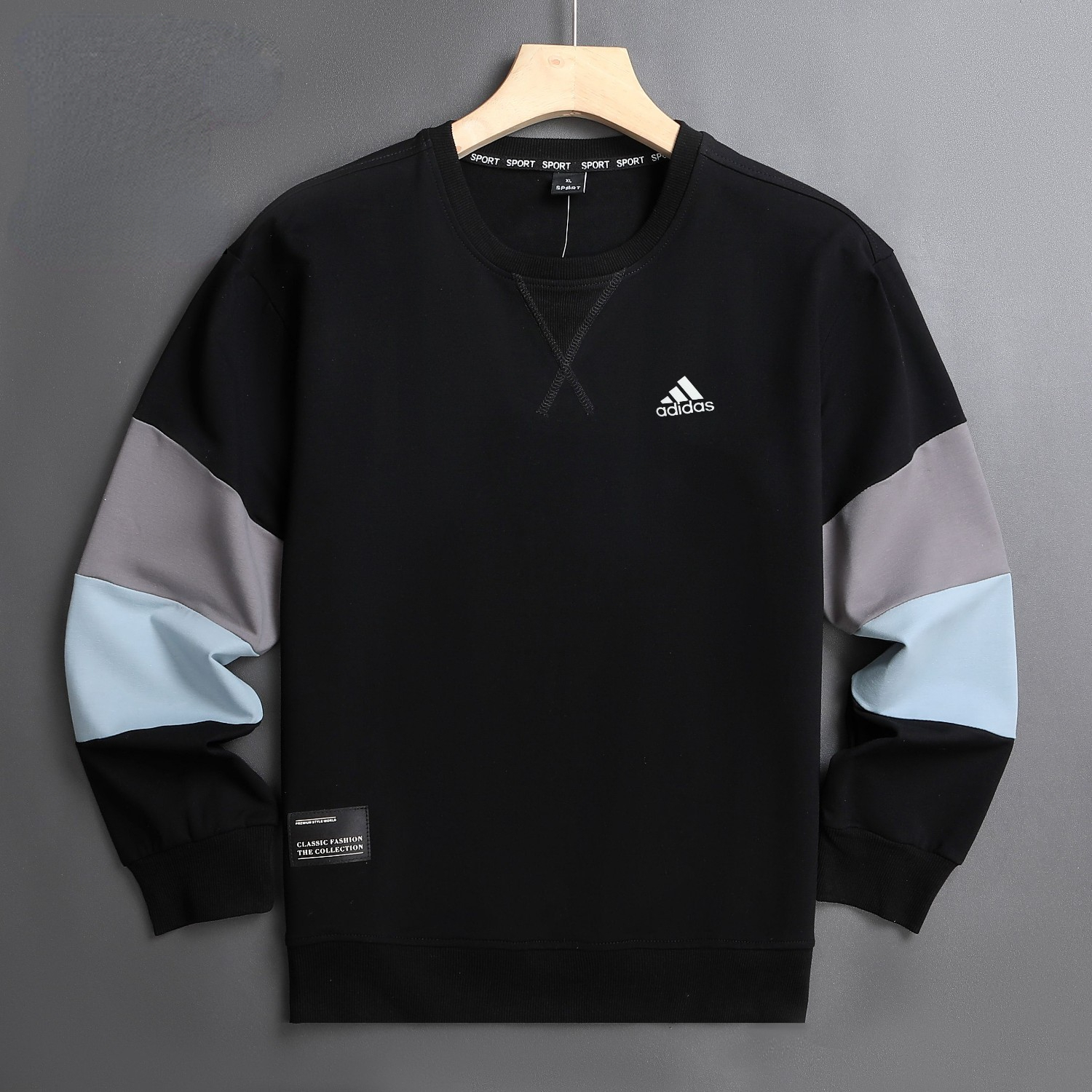 NIKE ADIDDS 2024秋 メンズスウェット クル 260g ブラック ダークグレー ライトグレー ブルー XL-5XL