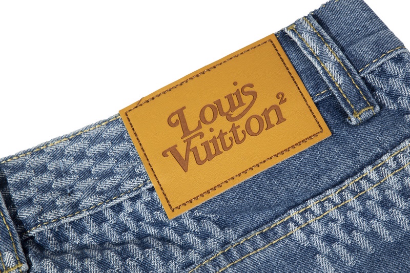 LOUIS VUITTON 碁盤の目ジーンズ連名Nigoブラック ブルー 2色 ユニセックスM-2XL