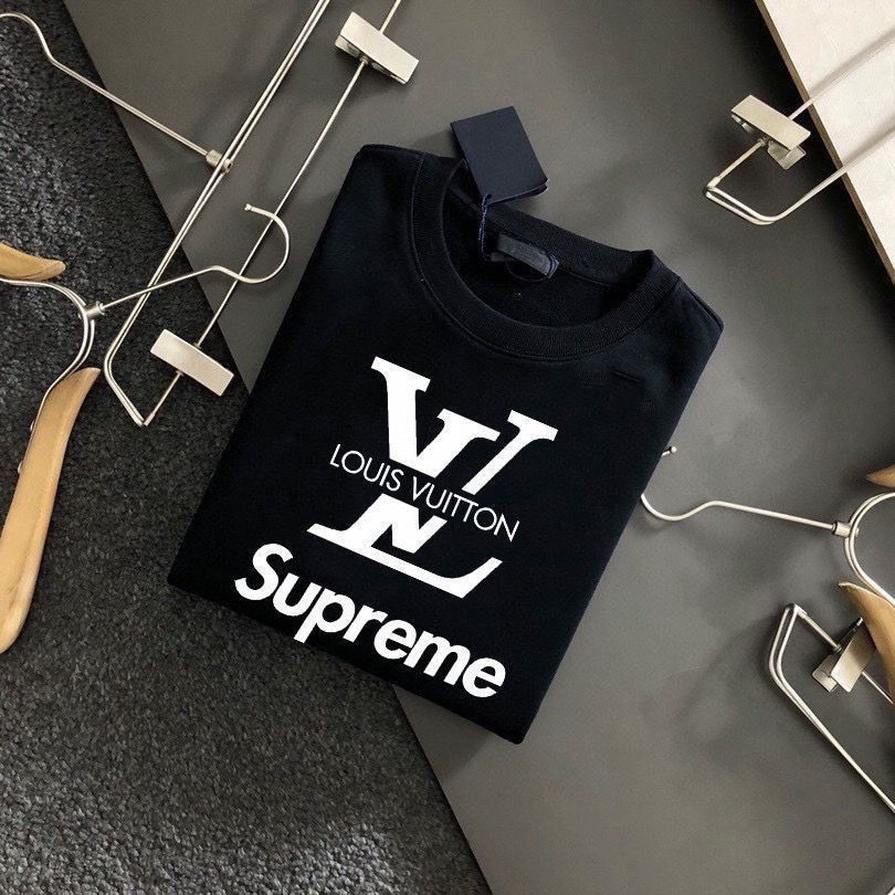 LOUIS VUITTON Supreme ゆったり 無地 トップス 長袖 防寒 春秋冬 パーカー 100%綿 男女兼用