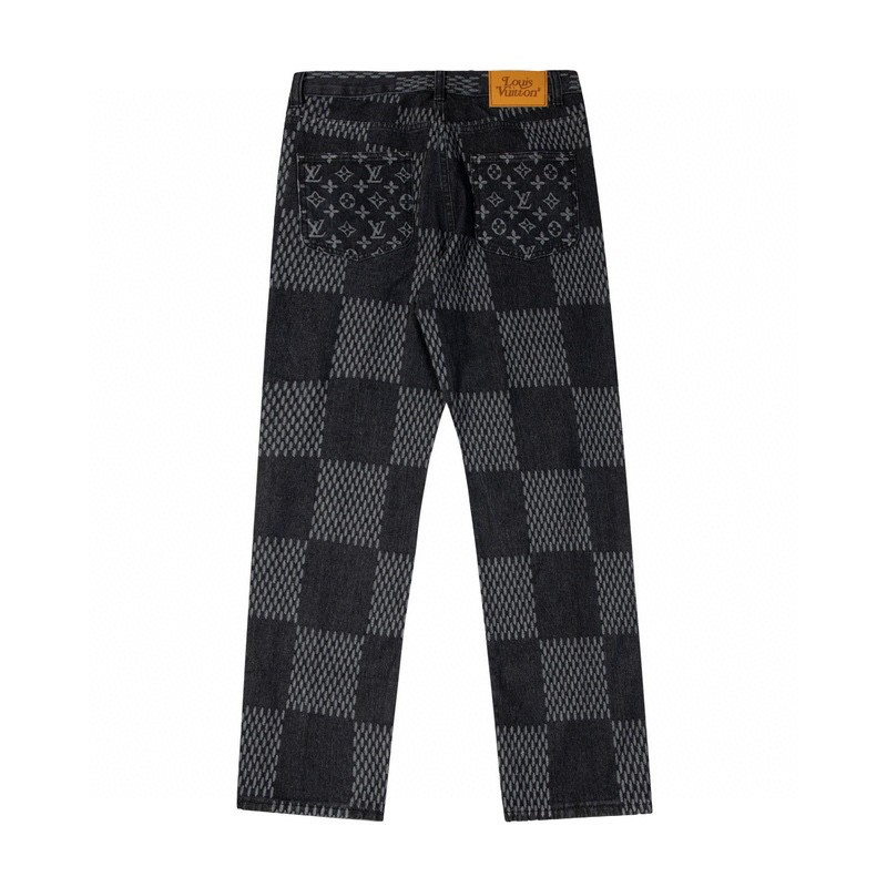 LOUIS VUITTON 碁盤の目ジーンズ連名Nigoブラック ブルー 2色 ユニセックスM-2XL