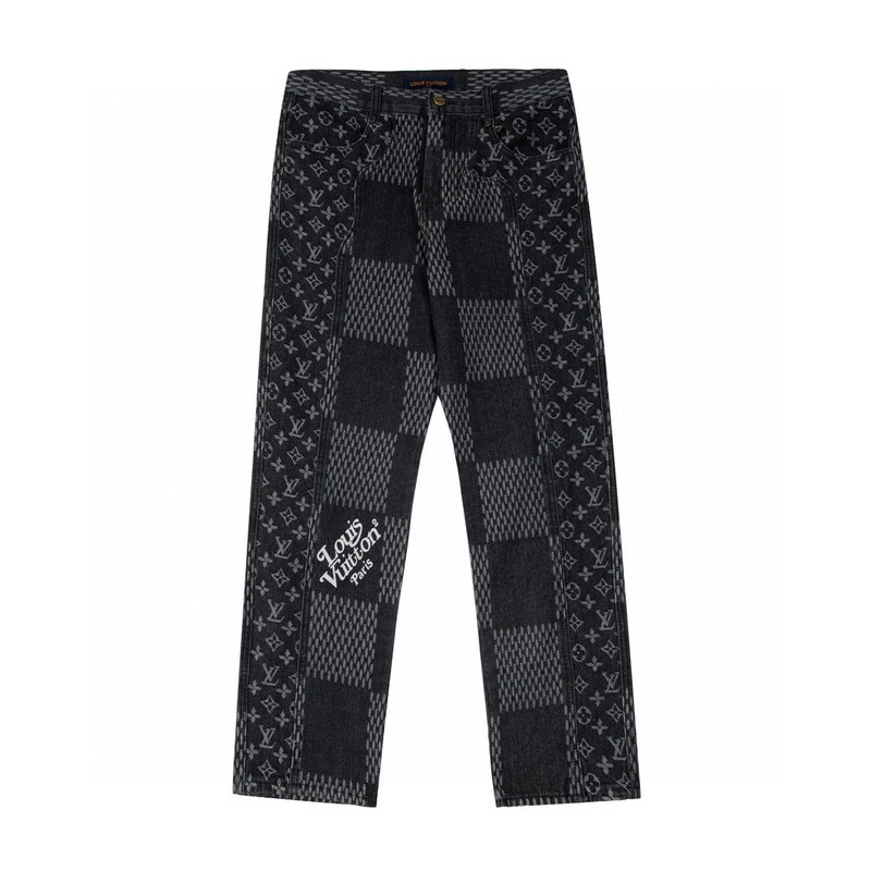 LOUIS VUITTON 碁盤の目ジーンズ連名Nigoブラック ブルー 2色 ユニセックスM-2XL