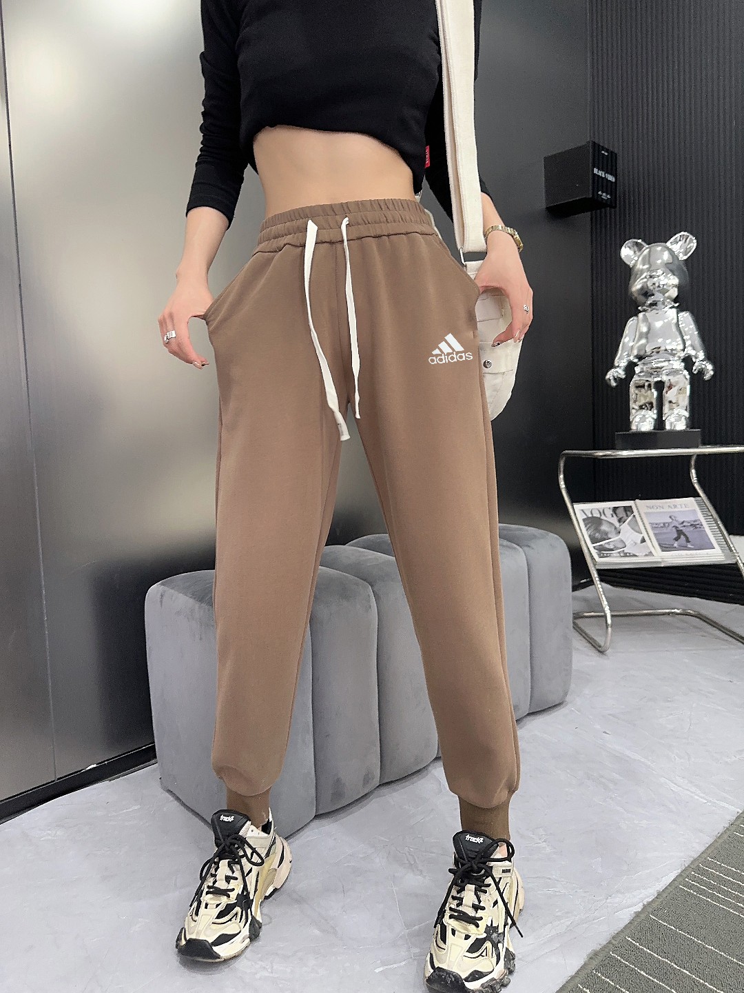 NIKE ADIDDS 2024秋 レディース ズボン 360g ブラック ベージュ ブラウン ピンク グレー  L-3XL