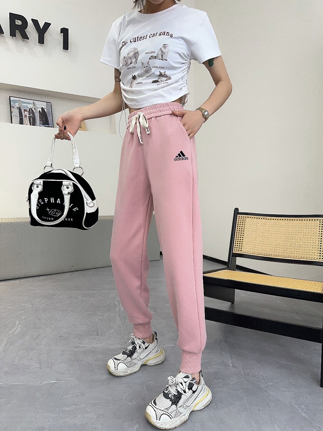 NIKE ADIDDS 2024秋 レディース ズボン 360g ブラック ベージュ ブラウン ピンク グレー  L-3XL