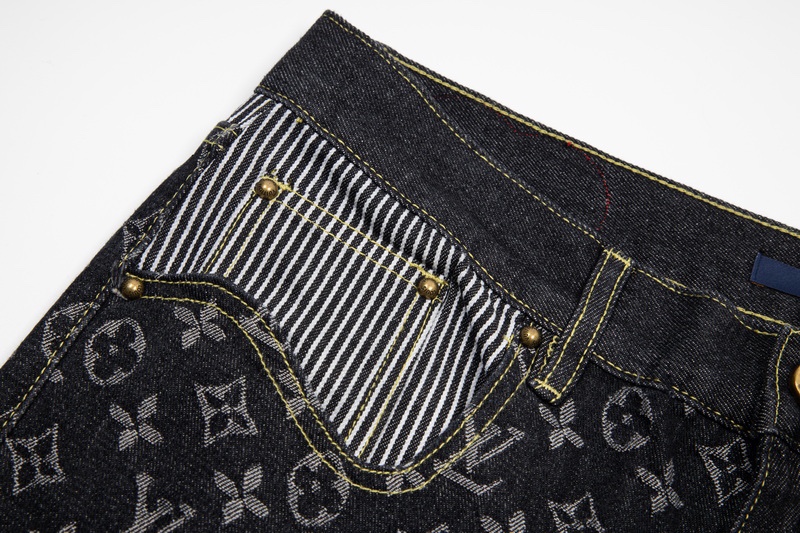 LOUIS VUITTON 構造スプライシングとフラワープリントを施したNIGO2共同ブランドのデニムズボンM-2XL