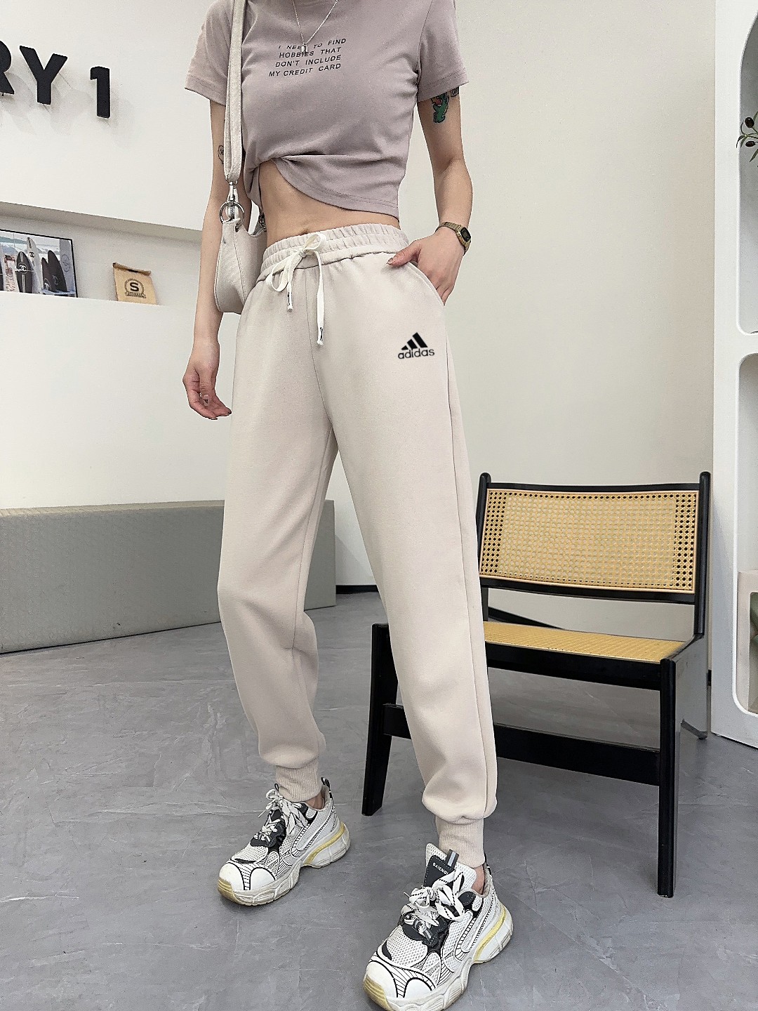 NIKE ADIDDS 2024秋 レディース ズボン 360g ブラック ベージュ ブラウン ピンク グレー  L-3XL