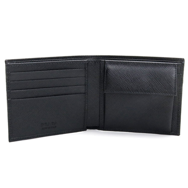 PRADA サフィアーノ 二つ折り財布 2MO738 NERO