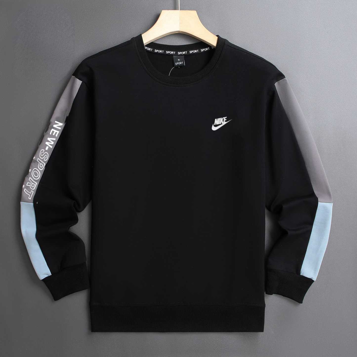 NIKE ADIDDS 2024秋 メンズスウェット クル 260g ブラック ダークグレー ライトグレー ブルー XL-5XL