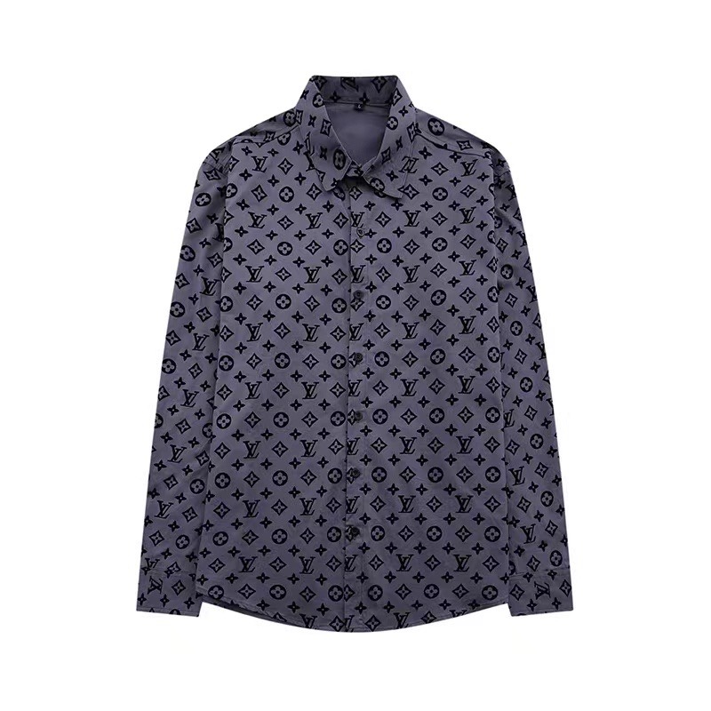 LOUIS  VUTTON ロゴプリント文字ブラックグレーブルーM-3XL