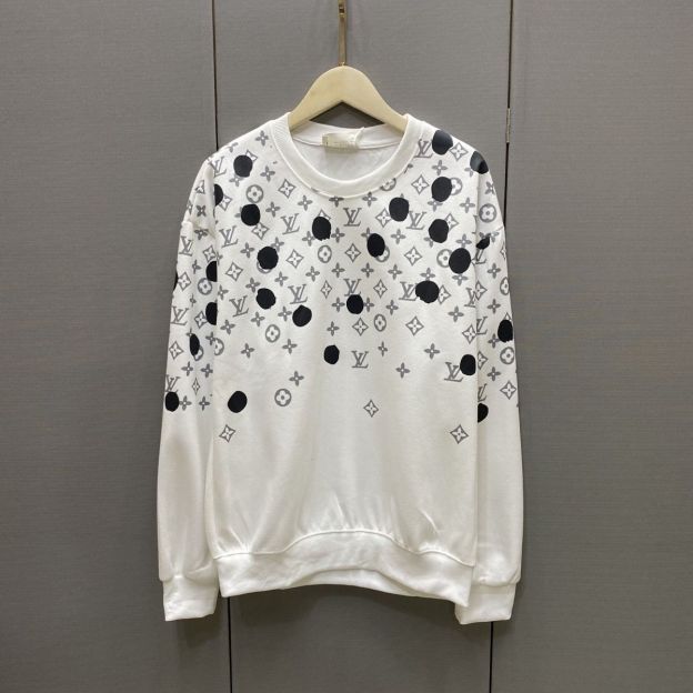 LOUIS VUITTON パーカー  ルイ・ヴィトンロゴ 丸襟 快適 人気　カジュアル   プリント長袖 秋冬 男女兼用
