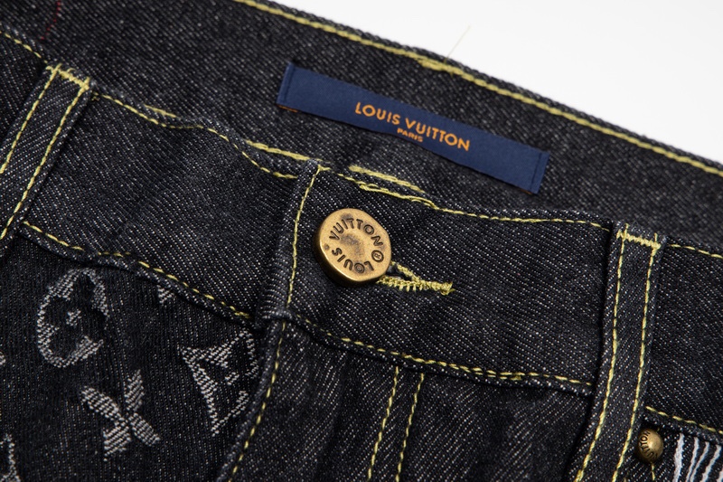 LOUIS VUITTON  構造スプライシングとフラワープリントを施したNIGO2共同ブランドのデニムズボンM-2XL