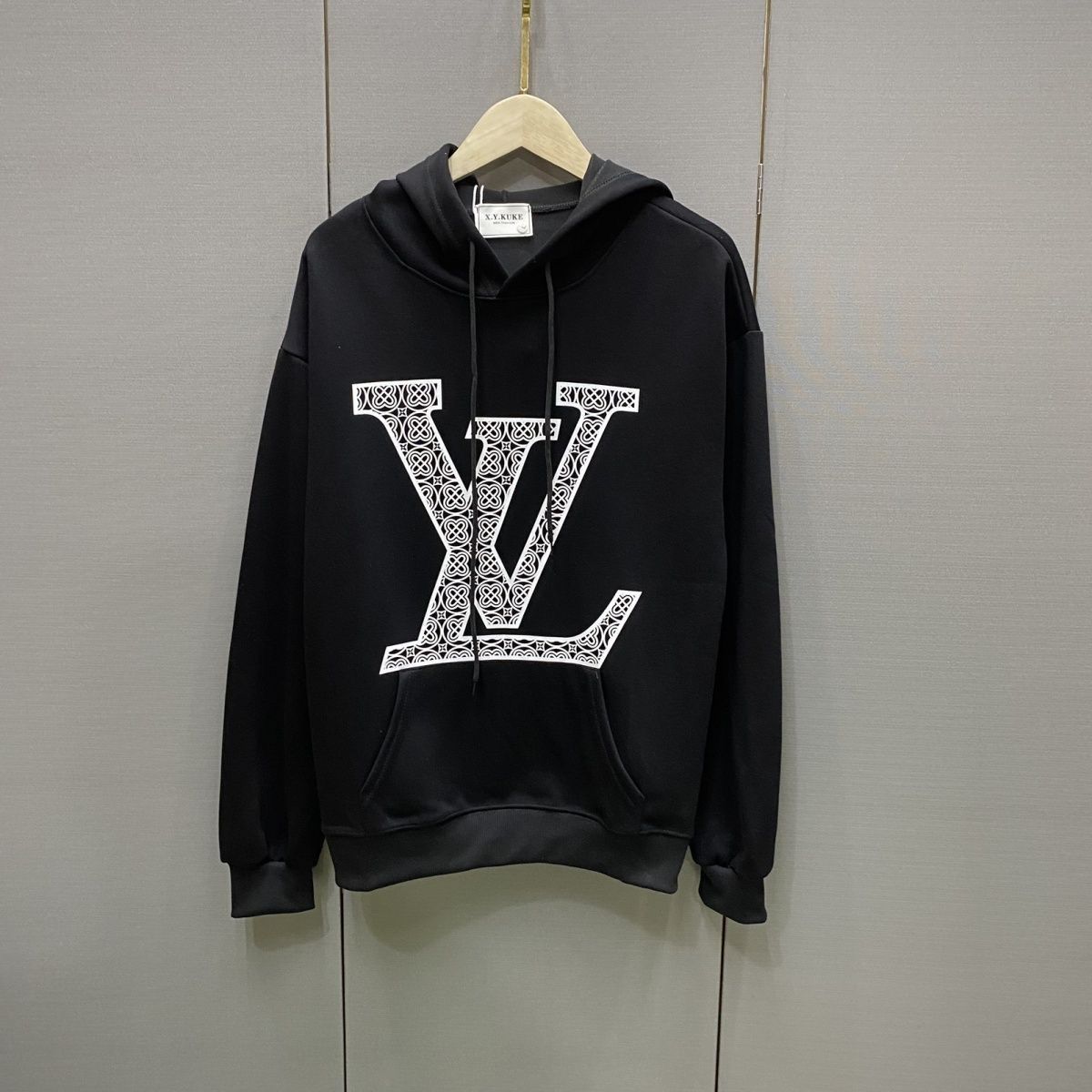 LOUIS VUITTON パーカー フード付き ルームウェア ルイ・ヴィトンロゴ ブランド プリント 綿 男女兼用