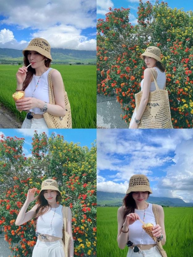 PRADA プラダ ロゴかぎ針編みトートバッグ