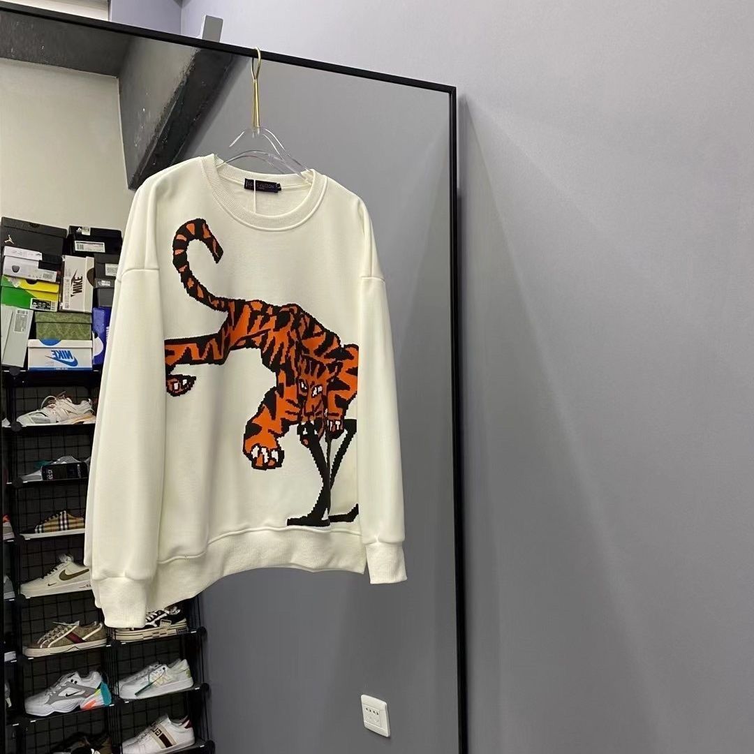 LOUIS VUITTON  パーカーブランド　ルイ・ヴィトン ロゴ トップス トラプリント  ゆったり　男女兼用