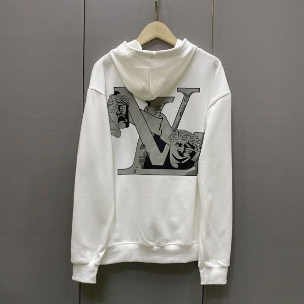LOUIS VUITTON パーカー フード付き　ルームウェア  ルイ・ヴィトンロゴ ブランド  プリント 男女兼用