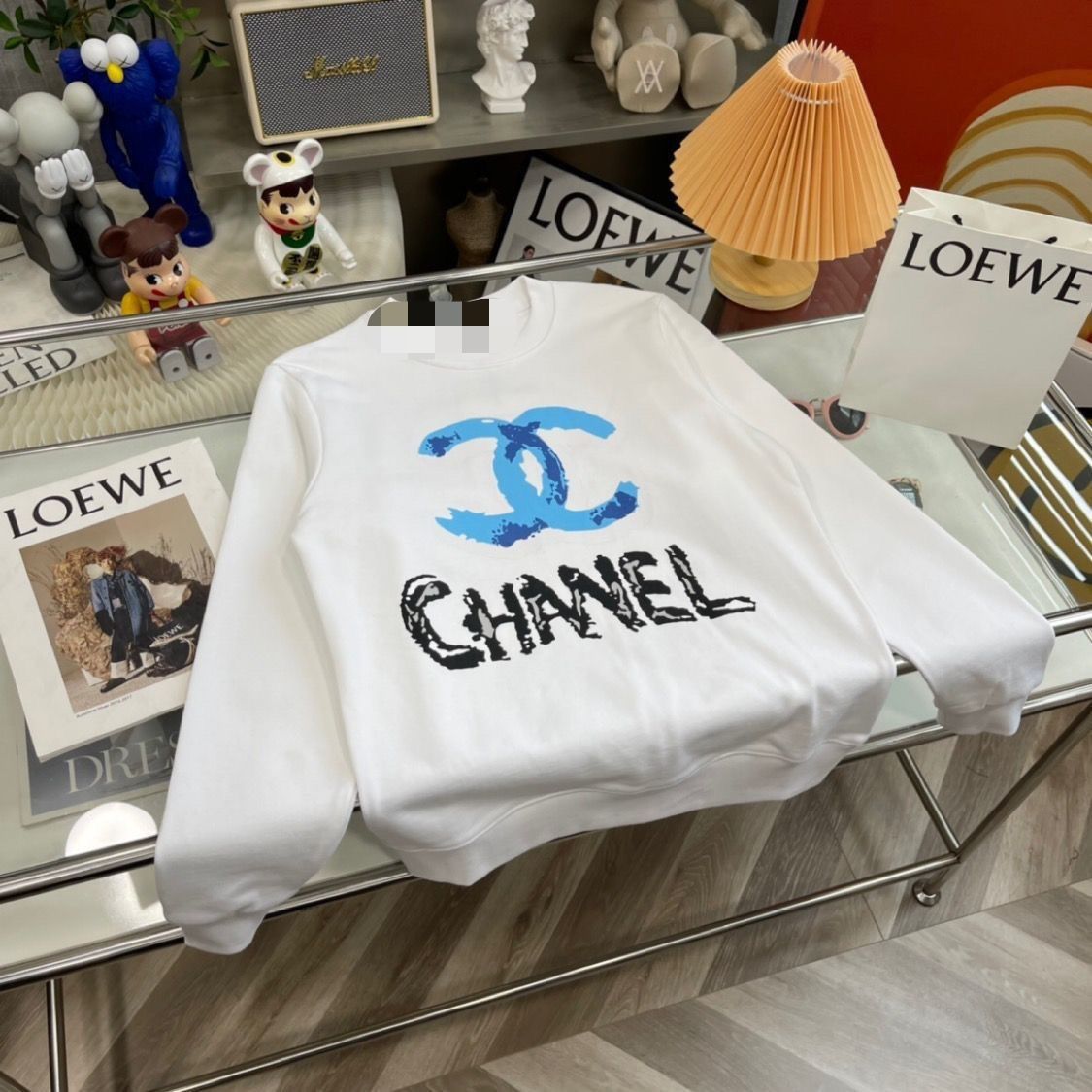 CHANEL  ins プリント ゆったり 厚い バーカー シャネル ロゴ 秋冬　100%綿 男女兼用