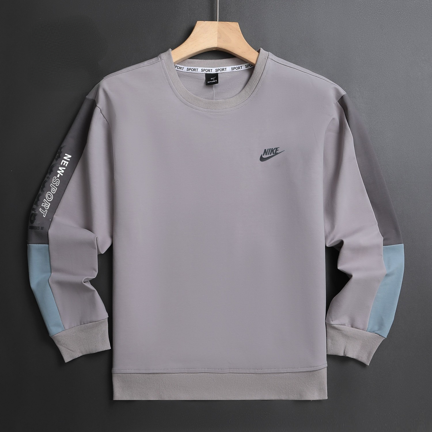 NIKE ADIDDS 2024秋 メンズスウェット クル 260g ブラック ダークグレー ライトグレー ブルー XL-5XL