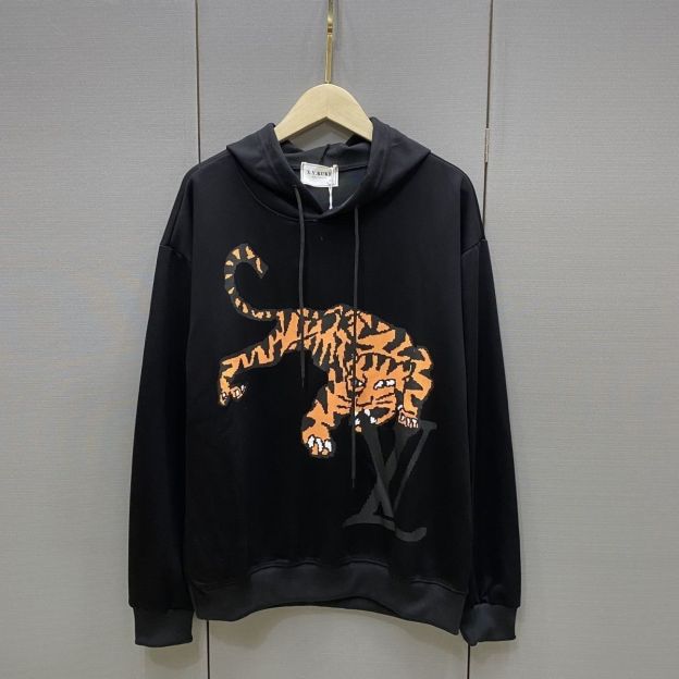 LOUIS VUITTON パーカー フード付き　ルームウェア  ルイ・ヴィトンロゴ ブランド  トラプリント  トップス 男女兼用