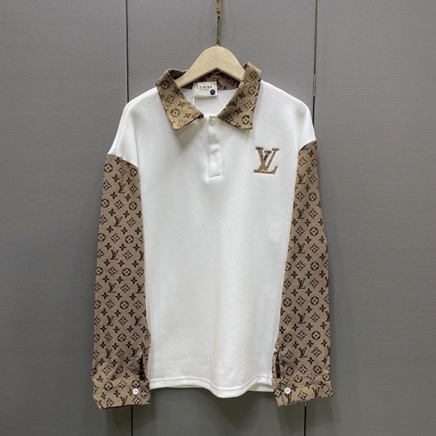 LOUIS VUITTON パーカー  ルイ・ヴィトンロゴ トレーナー  襟付き ゆったり 秋 冬  カジュアル おしゃれ