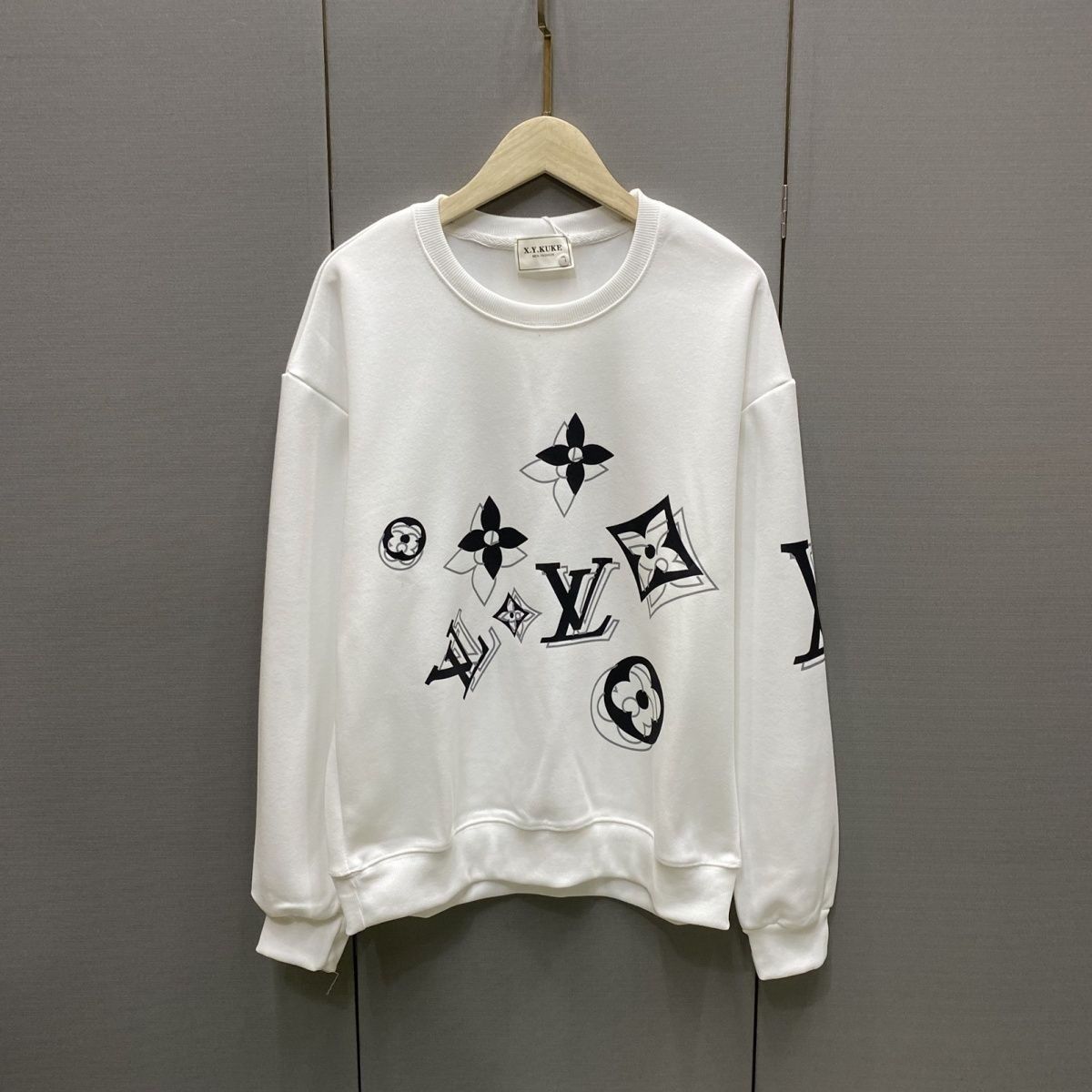 LOUIS VUITTON パーカー ロゴ 丸襟 カジュアル ストリート服　長袖　男女兼用