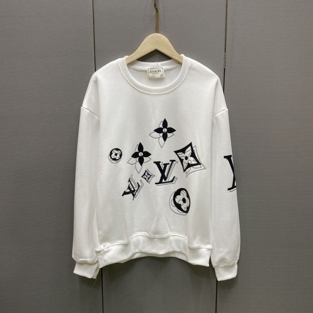 LOUIS VUITTON パーカー ロゴ 丸襟 カジュアル ストリート服　長袖　男女兼用